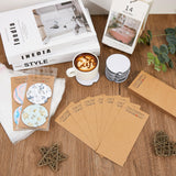 Tioncy 400 Pcs Sublimation Car Coaster Blank Set, 200 Pcs 2.76'' Blank Sublimation Coaster 100 Self Adhesive Bag 100 Sublimation Car Coaster Display Card for Thermal Sublimation DIY Craft (Brown) Tioncy