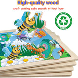 Wooden Puzzles for Kids Ages 4-6, 6 Packs 30 PCs Jigsaw Puzzles for Kids Ages 3-5 | 4-8, Wooden Puzzles for Toddler Children Learning Educational Puzzles Toys for Boys and Girls VOMYOZB