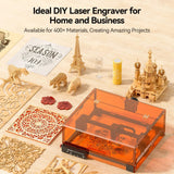 Laser Engraving Machine, Woxcker L2 MAX 5.5W Enclosure Laser Engraver, CNC Engraving Machine 0.01mm High Precision Laser Engraving and Cutting for Wood Metal Glass Suitable for Beginners Woxcker