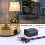 O’Bright Seraph Mini – Cordless LED Table Lamp with Dimmer, Built-in Rechargeable Battery, 3-Level Brightness, Patio Table Lamp, Bedside Night Lamp, Ambient Light for Restaurant, Antique Brass O'Bright