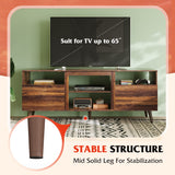 WLIVE TV Stand for 65 Inch TV, 58 inch Entertainment Center with 2 Storage Cabinets, Media Console for Living Room, Bedroom and Office, Retro Brown WLIVE