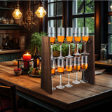 Lineshading 2 Pcs Champagne Flute Glass Holder Stand Wooden Wine Glass Holder Champagne Wall Stand 2 Tier Rack with 20 Slots Drink Tower Shelf for Wedding Party Display Cabinet Lineshading