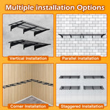 WAREYEASY Garage Wall Shelving, 2-Pack 2 x 4ft Garage Storage Rack,Loads 700 lbs 24-inch-by-48-inch Heavy Duty Wall Shelves,24” x 48” Garage Wall Shelf,Black WAREYEASY