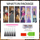 INCOK Singer Diamond Art Bookmarks - 6 Pcs DIY Pop Star Diamond Painting Bookmarks Kits Aesthetic Art Craft Festival Holiday Birthday Gift for Book Lovers Adult Beginners Fans Music Lover INCOK