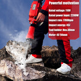 JACKCHEN Demolition Electric Jack Hammer with 6pcs chisel bit, Concrete Breaker Power Hammer, Heavy Duty Concrete Breaker Demolition Drills JACKCHEN