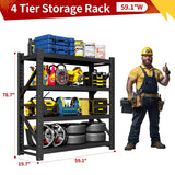 Vlriis 5000LBS Heavy Duty Garage Shelving Units, 78.7" H Adjustable Storage Shelves, Metal Storage Racks Industrial Shelving Utility Shelf for Warehouse, Basement (Black, 78.7" H x 59.1" W x 19.7" D) Vlriis