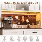 72" Coffee Bar Cabinet with Power Outlet & LED Light, Farmhouse Large Kitchen Hutch with Sliding Barn Door, Tall Bar Cabinets with Storage Drawers & Wine Glass Rack,Pantry China Cabinet for Home,White Jocoevol