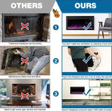 68 Inch Electric Fireplace Recessed and Wall Mounted, Fireplace Heater and Linear Fireplace, Ultra-Thin Electric Fireplace, Low Noise, with Timer, Remote Control, Adjustable 12 Flame Color, 750/1500W Sixfivsevn