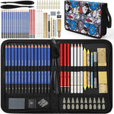 Daerthotk 53 PCS Drawing Kit Sketching Pencil Set, Sketch Pencils Art Supplies with Graphite, Charcoal, Blending Tools, Drawing Pencils for Artists Adults Beginner Family Friends Daerthotk