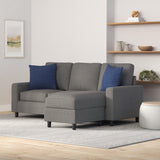 Best Choice Products Upholstered Sectional Sofa for Home, Apartment, Dorm, Bonus Room, Compact Spaces w/Chaise Lounge, 3-Seat, L-Shape Design, Reversible Ottoman Bench, 680lb Capacity - Gray Best Choice Products