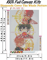 DIY 5D Diamond Painting Anime by Number Kits Full Drills for Adults, Cross Stitch Crystal Rhinestone Embroidery Pictures Arts Craft for Home Wall Decor Gift.(M-H-A-95-30X40) vodwml