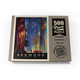 MyPuzzle Redwood National Park: Among The Giants, Vintage Poster - Premium 500 Piece Jigsaw Puzzle for Adults MyPuzzle.com