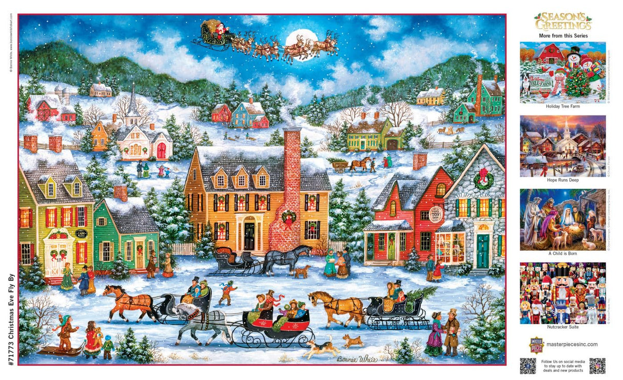 MasterPieces 1000 Piece Holiday Jigsaw Puzzle - Christmas Eve Fly By - 19.25"x26.75" Masterpieces