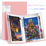 A3 Diamond Painting Storage Book, 60 Views Art Portfolio Presentations Folder with 30 Pages Protectors, 17.3x12.8in HOWUKE