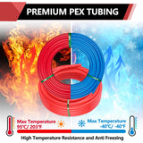 EFIELD 1/2 inch 2 x100 ft Pex-b Pipe/Tubing (NSF Certified) Blue & Red 200 ft Length for Potable Water, for Hot/Cold Water, Plumbing Applications with Free Cutter… EFIELD