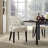 Modway Regent Modern Elegant Button-Tufted Upholstered Fabric with Nailhead Trim, Dining Side Chair, Beige Modway
