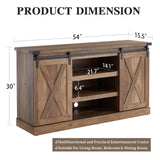 EDYO LIVING Farmhouse TV Stand for 60 Inch TV, Wood TV Stand with Sliding Barn Door, Entertainment Center with Storage Cabinet, Rustic Media Console for Living Room Bedroom, Rustic Oak EDYO LIVING