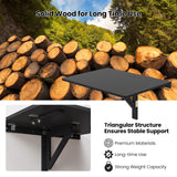 Tangkula 31.5" x 23.5" Wall Mounted Table, Folding Wall Mounted Desk Drop-Leaf Table, Space Saving Fold Down Floating Desk for Study, Bedroom, Bathroom or Balcony (Black) Tangkula