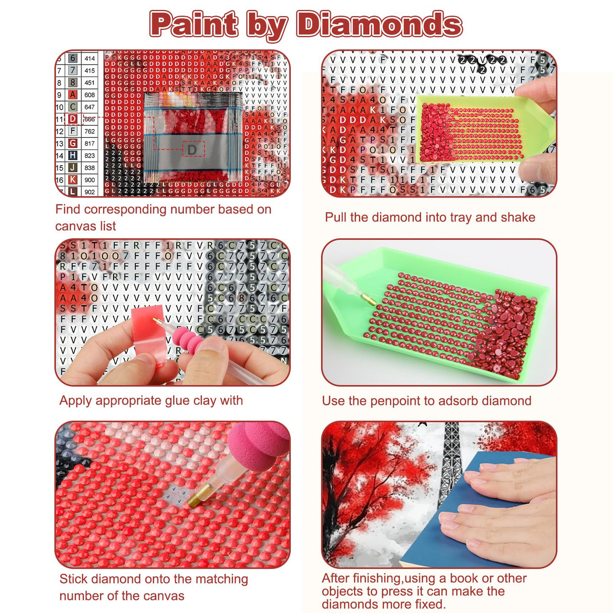 CEOVR Eiffel Tower Diamond Art Kits for Adults, Paris Lovers 5D DIY Full Drill Diamond Painting Dots Gem Art, Adult Crafts Kits Arts and Crafts, Wall Decor for Home Office 12x16in CEOVR