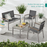 Best Choice Products 4-Piece Outdoor Textilene Patio Conversation Set, Backyard Furniture w/Loveseat, Coffee Table, Steel Frame - Taupe/Charcoal Best Choice Products