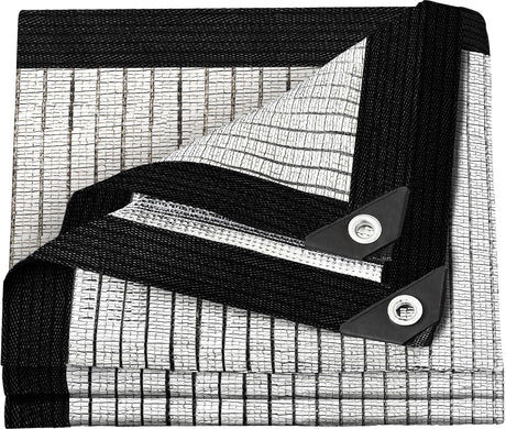 BXAEYIPOR 80% Shade Cloth-Silver Shade Cloth for Garden Lawn Pergola Greenhouse,Chicken Coop,Kennels,Shade Cloth with Grommets,Simple Hanging Shade Covers BXAEYIPOR