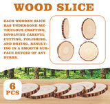Timburst 7-8 inch Unfinished Wood Slices, 6 Pcs Natural Wood Centerpieces for Tables, Wood Slice with Bark, Rustic Wood Circles for Crafts Arts Party Christmas Decorations Wedding Centerpiece Timburst