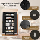 pozdeg Metal Storage Cabinet - 75” Tall Steel File Cabinets with 2 Doors and 5 Adjustable Shelves Versatile Storage Pantry Cabinet for Home Office Warehouse Garage or Outdoor (Black) pozdeg