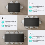 PatioPerk Extendable Dining Room Table for 6-10 Person, Plank and Beam Farmhouse Large Rectangular Kitchen Tables for Living Meeting Room (Black) PatioPerk