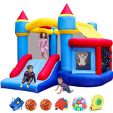 RETRO JUMP Inflatable Bounce House, Bouncy House for Kids Outdoor, Inflatable Kids Bounce House with Jumping Ball Pit & Basketball Hoop, Ocean Balls, Blower, Patch Kits, Stakes, Carrying Bag RETRO JUMP