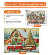 igoodom Diamond Art Kits for Adults, Christmas Diamond Painting Kit, Full Drill Round Christmas Red Truck Diamond Art Kits, DIY Gem Art and Crafts for Home Wall Decor Gift 16x12inch igoodom