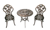 Oakland Living 3-Piece Rose Bistro Set with 23.5-Inch Cast aluminum Top Table Oakland Living