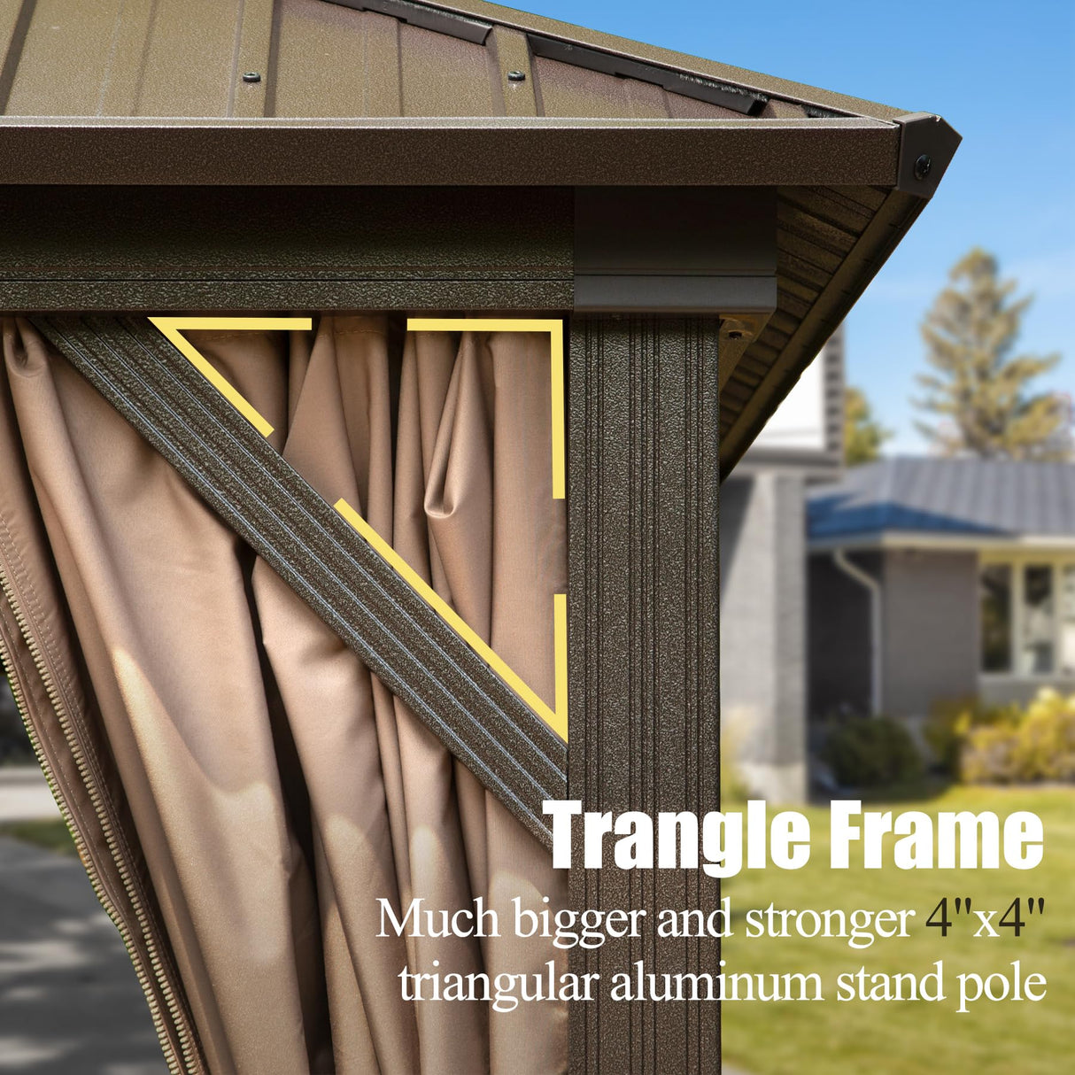 Domi 10'x14' Hardtop Gazebo Canopy Metal,Outdoor Aluminum Gazebo with Galvanized Steel Double Roof,Curtain and Netting,Permanent Gazebo Pavilion for Patio Deck,Backyard domi outdoor living