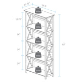 Casual Home Montego Bookcase, 5-Shelf, White,324-51 Casual Home