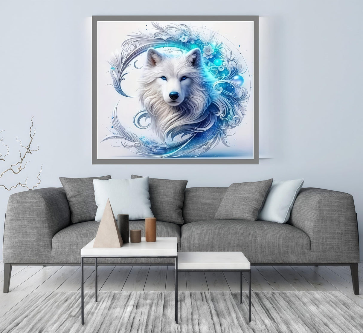 5D Diamond Painting Kits for Adults,Wolf Diamond Art Kits for Adults Beginner, DIY Full Drill Diamond Dot Gem Painting for Home Wall Decor 13.7x13.7inch BYGFHLYW