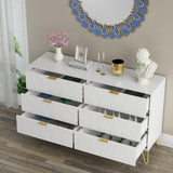 Anbuy 6 Drawer Dresser and Night stand Sets for Bedroom, Two Drawers Nightstand Set of 2 & 6 Drawer Dresser Combo 3 Pieces (White) Anbuy