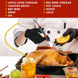 Dreyoo Marinade Injector Syringe for Smoking, Meat Injector Syringe with 3 Flow Settings, 4 Precision Needles & 33.46in Hose Ideal Meat Syringe Pump for BBQ, Smoking, Turkey and Holiday Feasts Dreyoo