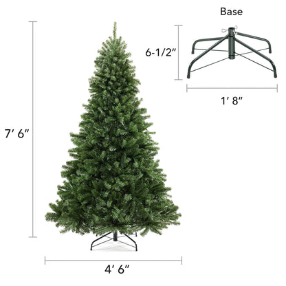 Casafield 7.5FT Realistic Green Spruce Artificial Holiday Christmas Tree with Sturdy Metal Stand