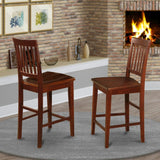 East West Furniture Vernon Modern Counter Stool-Pub Height Wooden Chairs, Set of 2, Mahogany East West Furniture