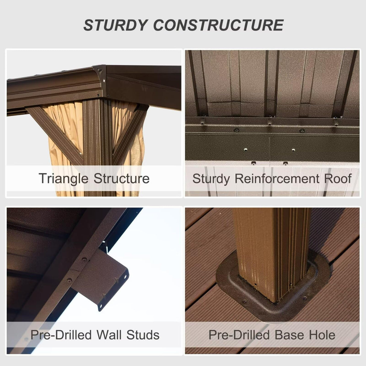 Domi 12' x 20' Lean to Gazebo with Aluminum Frame, Wall Mounted Gazebo Hardtop Galvanized Steel Sloping Roof with Curtains and Netting for Patio Deck Backyard Lawn Party… domi outdoor living