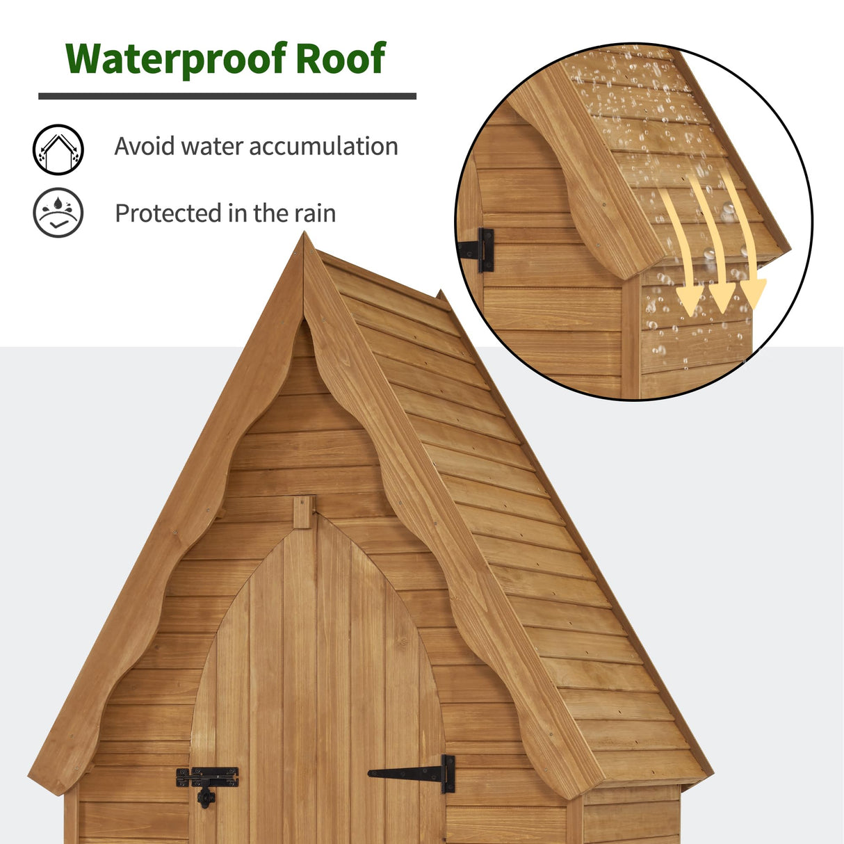 MCombo Large Sheds & Outdoor Storage with 6 Shelves, Tall Outside Storage Cabinet, Oversize Wooden Garden Tool Shed for Patio (47.2" x 28.7" x 82.7") 1955 (Natural) MCombo