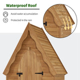 MCombo Large Sheds & Outdoor Storage with 6 Shelves, Tall Outside Storage Cabinet, Oversize Wooden Garden Tool Shed for Patio (47.2" x 28.7" x 82.7") 1955 (Natural) MCombo