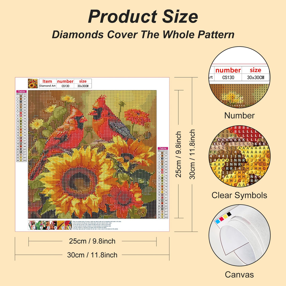 Acudotr Diamond Painting Kits for Adults, 5D DIY Cardinal Diamond Art Kits for Beginners, Full Drill Diamond Painting Kits for Home Wall Decor, Bird, 12x12 Inch Acudotr