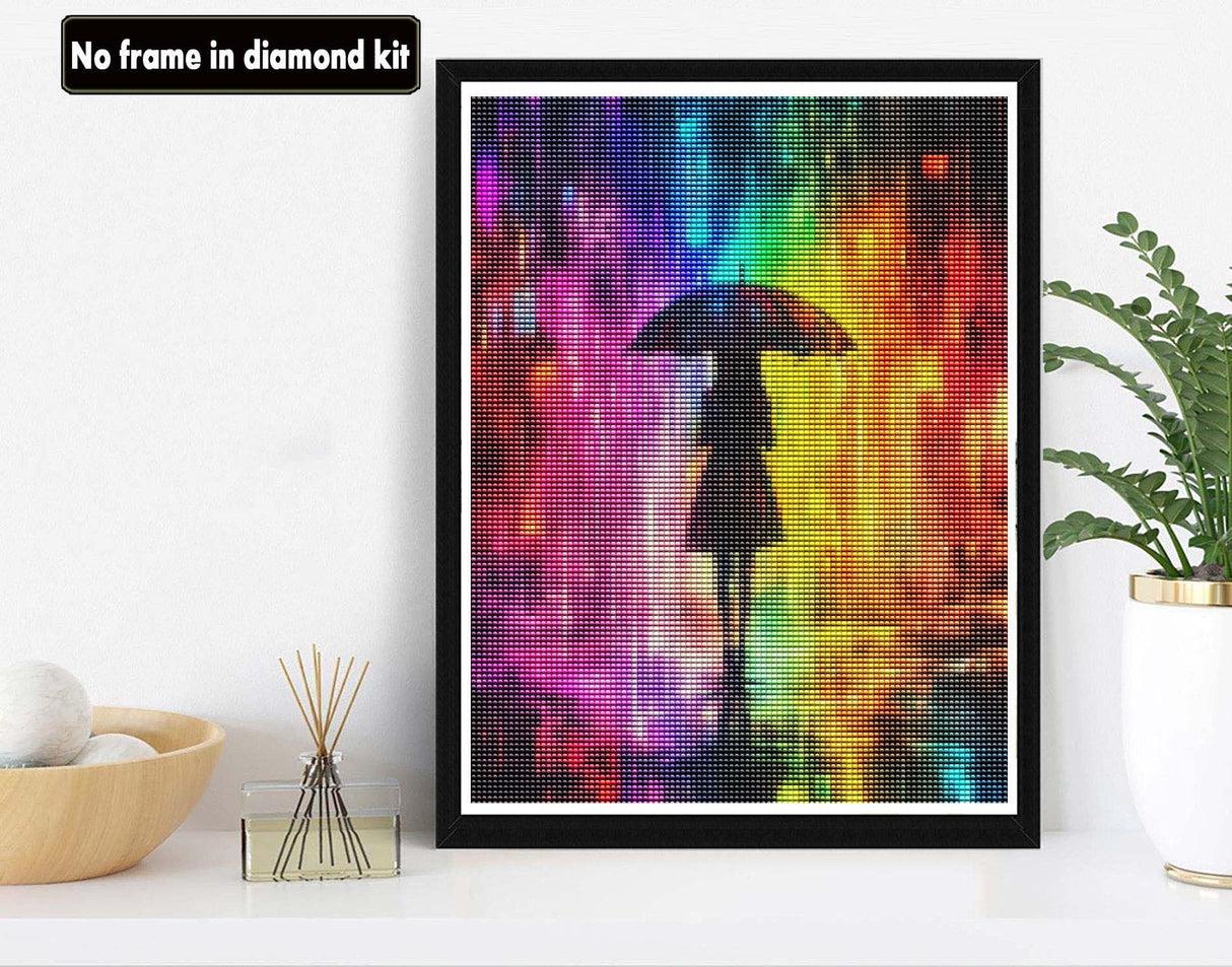 VAIIEYO 5D DIY Diamond Art Kits for Adults Umbrella, Diamond Painting Woman, Diamond Art Full Drill Round Rhinestone Craft Canvas for Home Wall Decor Gift 12x16 inch-10 VAIIEYO