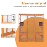 Large Cat House Outdoor Catio - Cat Play & Run Enclosures Indoor Kitty Window Cage with Waterproof Roof, 7 Platforms & 2 Resting Box, UV Resistant, 62.5" L x 32.5" W x 70" H, Orange Generic