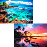 2 Pack 1000 Piece Puzzle for Adults Puzzles for Adults 1000 Pieces and up 2000 Piece Puzzles for Adults Beach CoconutTree Reef Landscape Jigsaw Puzzles Edsjegn
