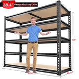 REIBII 2500LBS Garage Shelving 72''H Storage Shelves Heavy Duty Shelving 5 Tier Metal Shelves for Garage Shelves Adjustable Shelving Units and Storage for Closet Pantry Shelf, 39.4"W x 72"H x 19.7"D REIBII