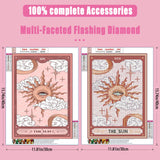 KICHANG 3Pcs Pink Tarot Diamond Painting Kits for Adults,5D Diamond Painting Diamond Art Kits,Diamond Art Diamond Painting Kits,Round Diamond Dot Full Drill Diamonds Crafts for Wall Decor&Gift-12x16in KICHANG