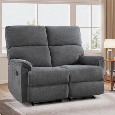 HAOMARKETS Manual Loveseat Recliner Sofa for 2 Adultds,Overstuffed Upholstered 2-Seater Reclining Couch with Sturdy Metal Base,2 Seats Recliner Chairs for Living Room