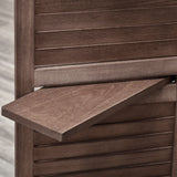 HOMCOM Room Divider, 4 Panel 67" Tall Wood Privacy Screen with 3 Display Shelves, and Folding Storage for Bedroom or Home Office, Walnut HOMCOM