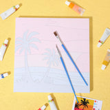 Nezyo 12 Sets Paint by Numbers Kit with Frame for Adult Beginners, DIY Acrylic Paint by Number Canvas for Painting Party, Classroom Activity Birthday Gift, 8 x 8 Inch Nezyo